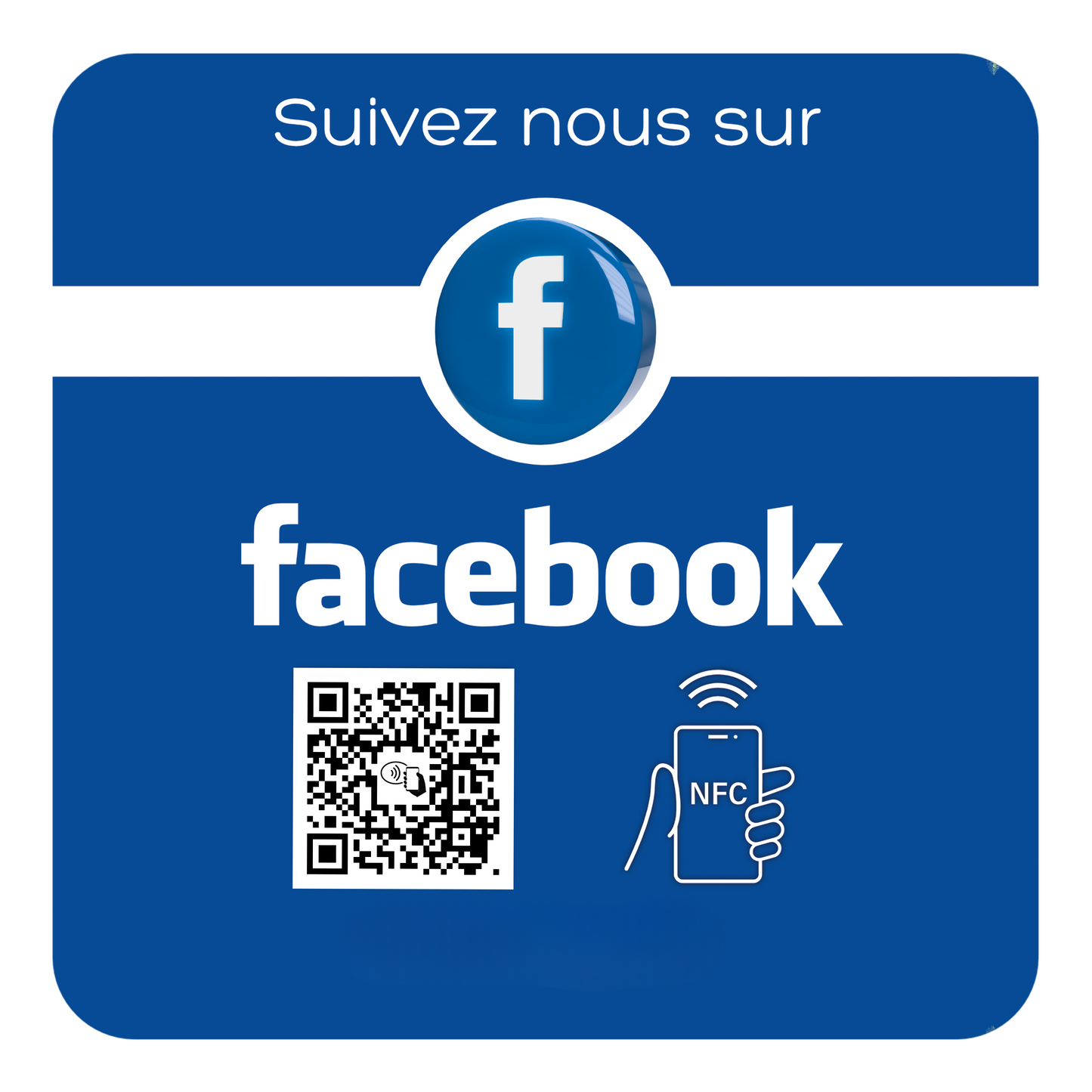 Plaque NFC Acrylique - Facebook