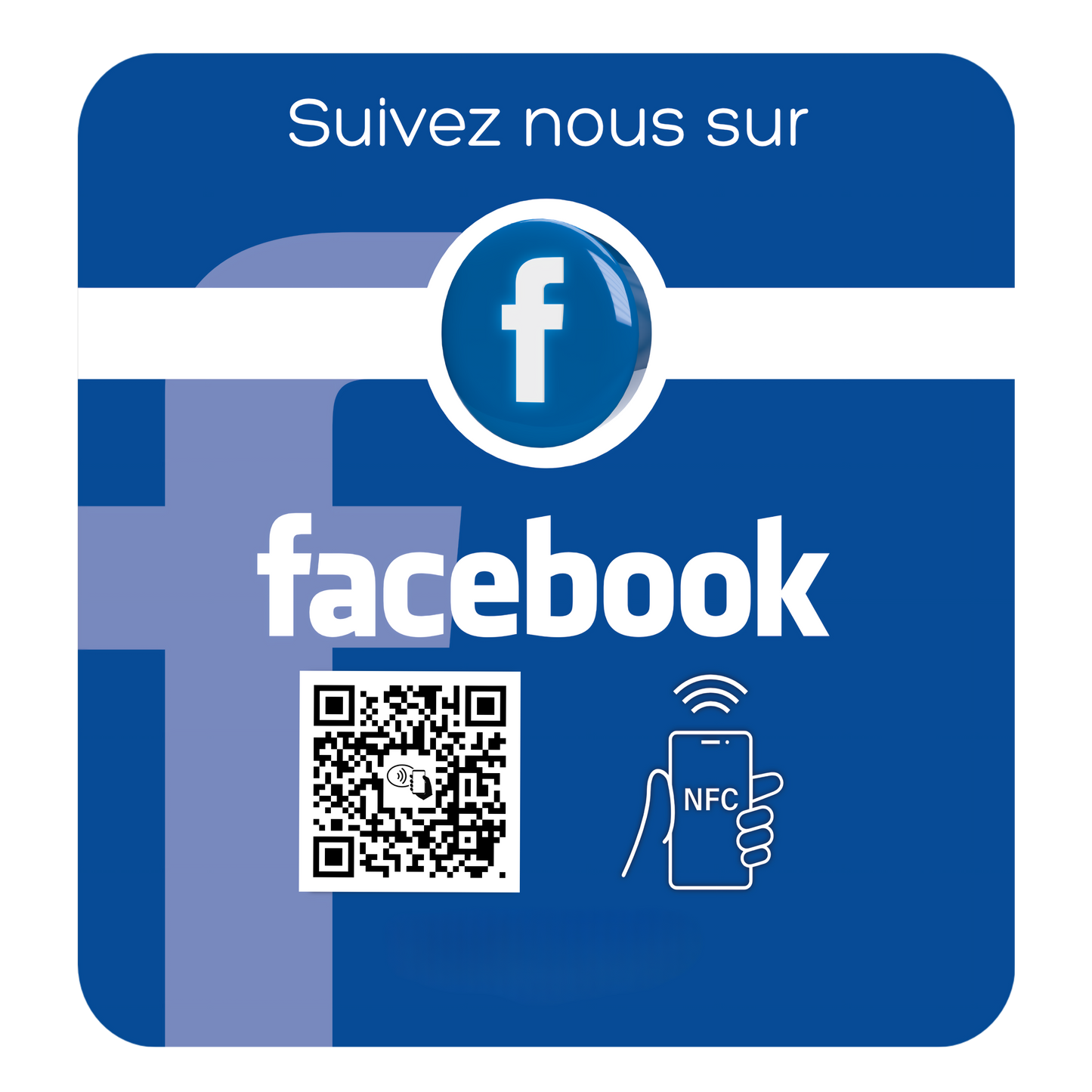 Plaque NFC Acrylique - Facebook