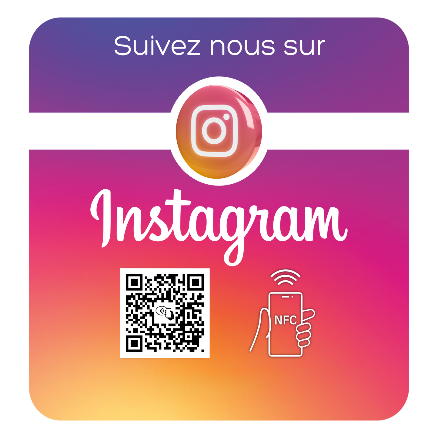 Plaque NFC Acrylique - Instagram