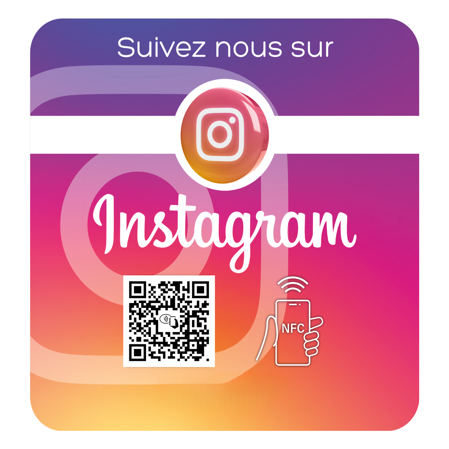 Plaque NFC Acrylique - Instagram